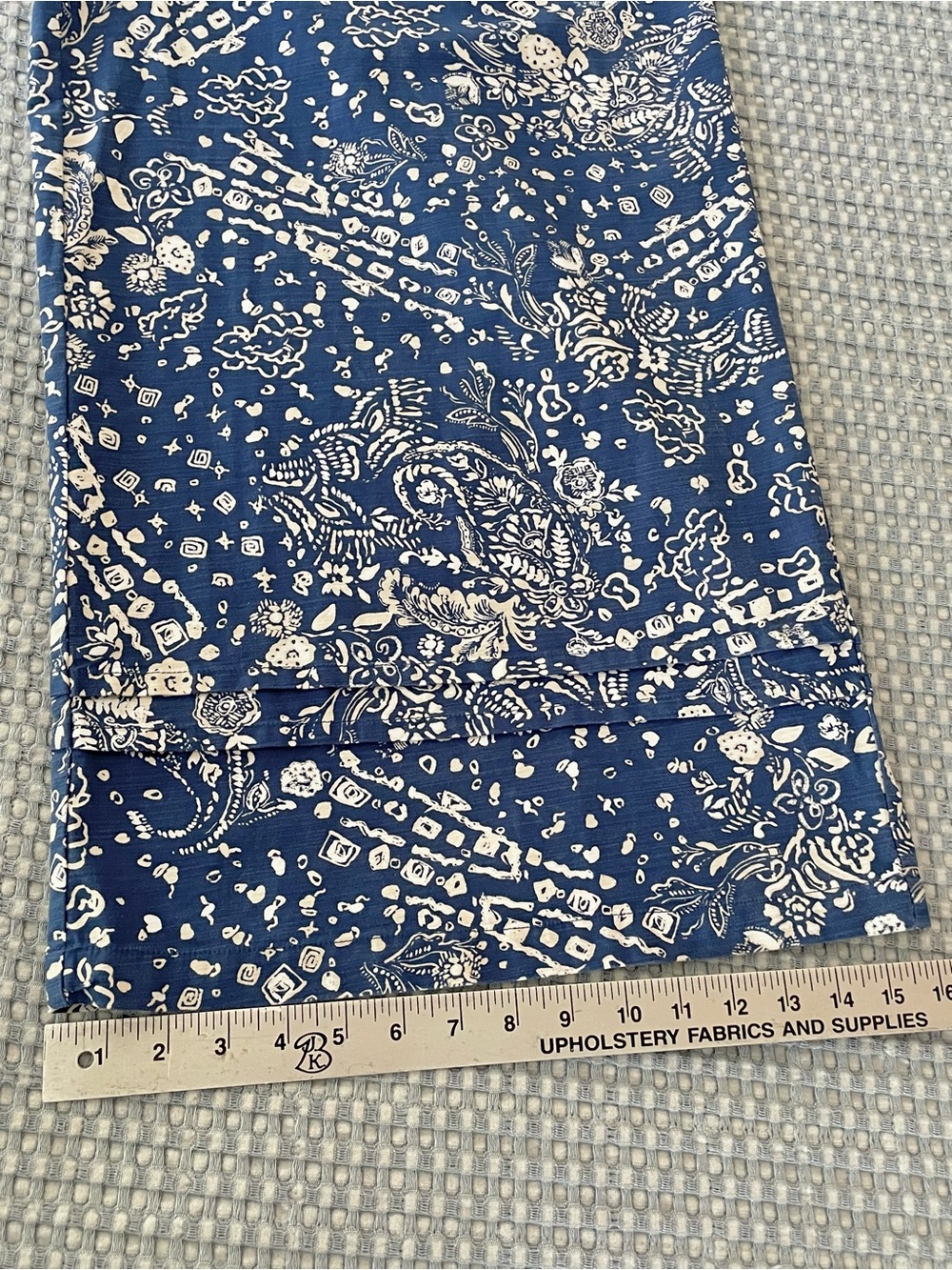Anthropologie The Somerset Wide Leg Jumpsuit Blue White Floral L Short Sleeve - Picture 12 of 16